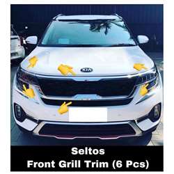 Kia Seltos Chrome Plated Front Grill & Rear Trunk Dicky Chrome Trim/Garnish Combo Exterior Ac